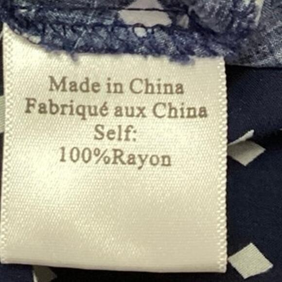 New Monday To Sunday Blue Diamond Print High Rise Elastic Waist Trouser Pants M - Picture 5 of 5